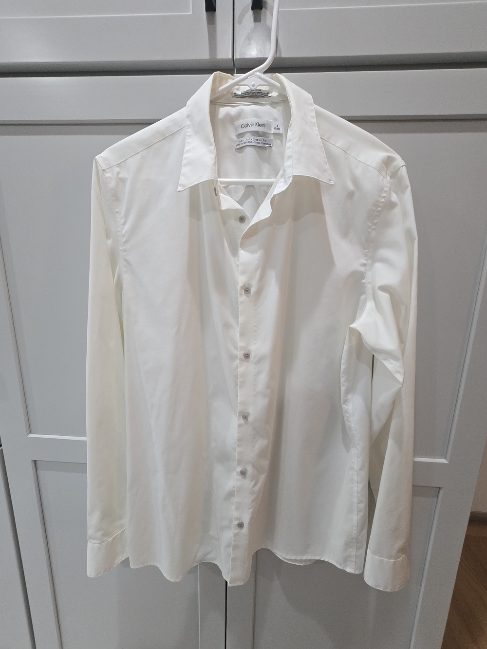 Calvin Klein Men's Ivory-White Dress Shirt